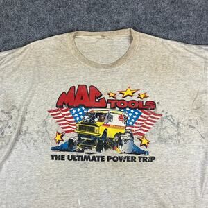 Mac Tools T-Shirt Mens 3XL Gray Graphic Monster Truck USA Flag Ultimate Power